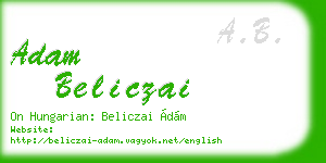 adam beliczai business card